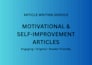 write engaging motivational and self improvement articles